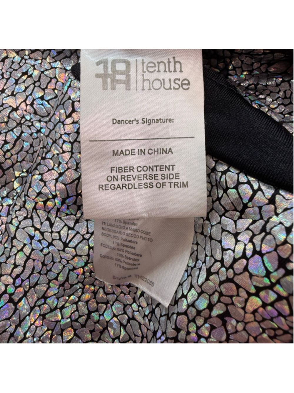 Tenth House Dance Costume Dress Black Silver Holographic Contemporary Jazz Adult - Picture 6 of 10